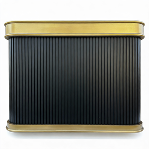 Архитектурная двухцветная вытяжка из нержавеющей стали с латунной короной, настенная, для кухонь вилл - Product Image 2