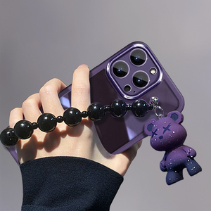 <span class=keywords><strong>Cover</strong></span> <span class=keywords><strong>per</strong></span> Telefono in Silicone <span class=keywords><strong>Trasparente</strong></span> con Orsetto 3D Viola <span class=keywords><strong>per</strong></span> <span class=keywords><strong>iPhone</strong></span> 17 16 15 14 13 12 <span class=keywords><strong>11</strong></span> Pro Max Plus - Product Image 3