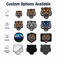 Écussons brodés personnalisés en 3D avec logo en relief, motif floral, écologiques, lavables, thermocollants pour vêtements, chapeaux, sacs, service OEM
