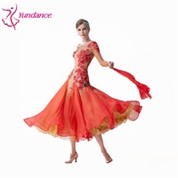 B-19432 fabriqué À La Main haut de gamme à manches longues moderne longue robe femmes vêtements de concours robe de danse de salon à vendre