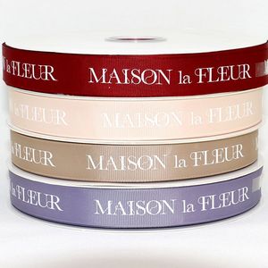 Tailles personnalisées marque blanc Logo mélange 196 couleurs ruban imprimé ruban satin gros-grain pour cadeau <span class=keywords><strong>fleur</strong></span> boîte emballage - Product Image 1
