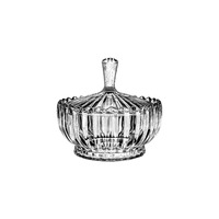 Boîte de rangement pour bonbons et aliments de mariage en cristal de 8 pouces, grand pot en verre décoratif avec couvercle et plateau pour conteneur de bougie