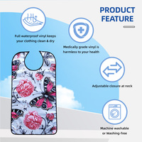 Bavette Réutilisable Imperméable Robuste pour Adultes, Réglable, Anti-Huile, Lavable, Protection de Vêtements pour Personnes Handicapées et Patients