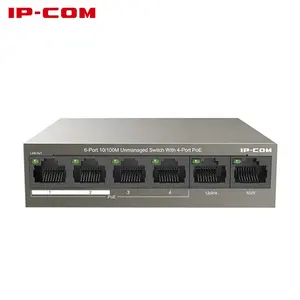 IP-COM F1106P-4-63W 6 Port Poe Ethernet Network Switch 10/100Mpbs Lan Hub 4 Port Poe Power Switch Injector For Ip Camera