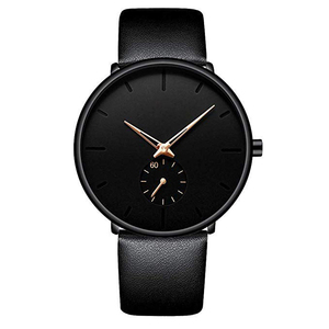 Relojes de Hombre a <span class=keywords><strong>Precio</strong></span> de Fábrica, Ultrafinos, Minimalistas, Resistentes al Agua, Reloj de Pulsera de Moda para Hombre, Unisex, con Correa de Cuero - Product Image 5