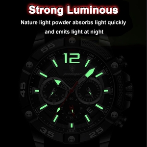 Reloj de Pulsera POEDAGAR 912 para Hombre, Cronógrafo de Moda, Resistente al Agua, Luminoso, con Fecha, Correa de Silicona, Reloj de Cuarzo - Product Image 5