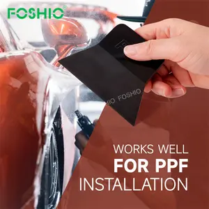 Foshio Set alat bungkus mobil aplikasi Ppf Tpu sisi ganda Squeegee bungkus desain disesuaikan