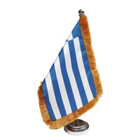 Drapeau de table grec pour la Journée de l'Indépendance, décorations événementielles, drapeau de bureau à franges, approvisionnement B2B, affichage diplomatique, fournitures pour salons professionnels