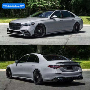 YICKU fibre de carbone pour 2021 <span class=keywords><strong>Mercedes</strong></span> Benz <span class=keywords><strong>classe</strong></span> <span class=keywords><strong>S</strong></span> W223 450 mise à niveau soutien-gorge-bus Style Kit carrosserie lèvre avant Tuyere diffuseur arrière becquet - Product Image 4