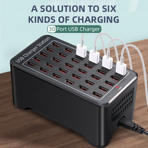 150W Multi Port <strong>USB</strong> <strong>Charging</strong> <strong>Station</strong> 10/20/30 Ports, High Power Smart <strong>USB</strong> Fast Charger Hub for Phone Office Restaurant School - Product Image 2