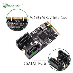 IOCREST <span class=keywords><strong>2</strong></span> порта SATA III 6 Гбит/с <span class=keywords><strong>M</strong></span>.<span class=keywords><strong>2</strong></span> 22x42 м ключ и B Ключ контроллер карты SATA 6 г Внутренний - Product Image 2