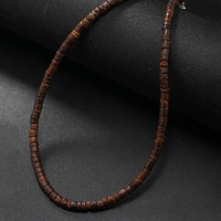 Nuevo collar Retro de cuentas de concha de Coco para hombre, collar de Surf, collares de cuentas de madera hechos a mano