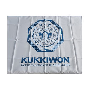 Personnalisé 3x5 Ft Itf Fédération MMA École D'arts Martiaux <span class=keywords><strong>Gym</strong></span> Academy Kukkiwon Logo Monde Corée Taekwondo Drapeau WT - Product Image 1