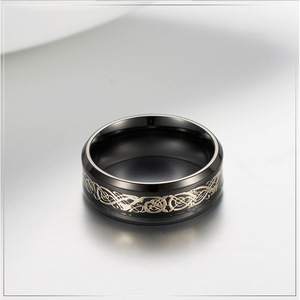 Anillo de Acero de Titanio Nibelung con Diseño de Dragón Azul, Unisex, para Uso Diario - Product Image 4