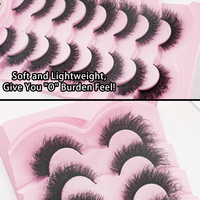 8 paires de faux cils 3D en faux vison, épais, naturels, volumineux, doux, légers, avec bande noire, pour femmes, maquillage Y08