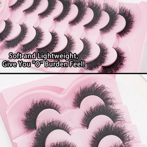 8 paires de faux cils 3D en faux vison, épais, naturels, volumineux, doux, légers, avec bande noire, pour femmes, maquillage Y08 - Product Image 6