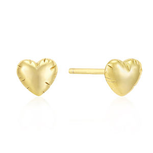 Gemnel Gold Puffy Heart <b>Stud</b> Earrings 3D Heart Design Stackable <b>Studs</b> for Ear Parties Earrings - Product Image 1