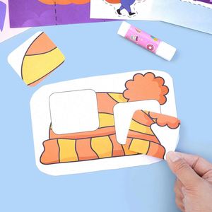 Kit de Arte y Manualidades para Niños, Educación Temprana, Halloween, Manualidades Creativas, Libro de Recortes de Papel con Dibujos Animados - Product Image 3