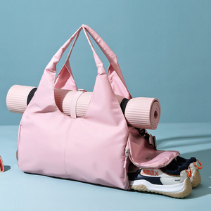 Bolsa de Gimnasio de Gran Capacidad con Compartimento para Zapatos <span class=keywords><strong>y</strong></span> Bolsillo Impermeable para Mujer, Estilo Moderno, Bolsa de Yoga, Bolsa Deportiva Casual - Product Image 6