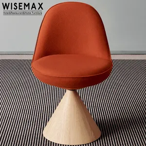 WISEMAX – meuble en tissu, chaise de salle à manger moderne et minimaliste, base en forme de cône avec siège rotatif, chaise de salle à manger pour café