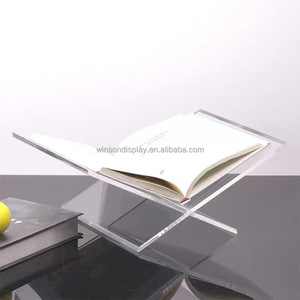 Hiện đại Acrylic kệ sách hiển thị đứng có thể gập lại đọc khay chủ với rõ ràng/trắng/đen cuốn sách tùy chọn lưu trữ - Product Image 4