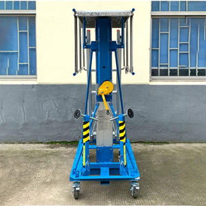 저렴한 가격 핸드 크랭크 등반 수직화물 리프트 알루미늄 엘리베이터 수동 리프트 단일 마스트 알루미늄 합금 리프트 플랫폼 - Product Image 4