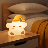 Veilleuse LED DX GL-W037 en forme d'étoile avec bonnet de nuit, idéale pour la décoration de chambre à coucher et de chevet