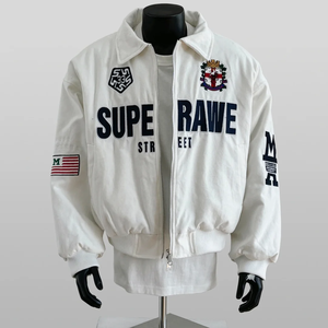 Chaqueta Bomber Acolchada de Algodón para Hombre, Ropa de Invierno Cálida y Resistente, Chaqueta de Algodón Blanca Personalizada, Suministro de Fábrica - Product Image 1