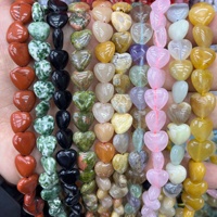 Perles en pierre naturelle en forme de cœur de 10 mm pour la fabrication de bijoux, bracelets et colliers, accessoires de fabrication de bijoux en gros