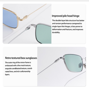 Men Women Metal <b>Sunglasses</b> Thin Wire <b>Frame</b> Gradient Color Lens UV400 Protection Fashion Sun Glasses Custom Logo - Product Image 6