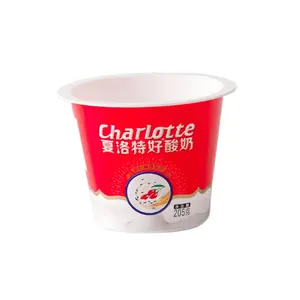 Luckytime ramah lingkungan sekali pakai kustom logo dalam pelabelan cetakan plastik beku dapat digunakan kembali wadah yogurt