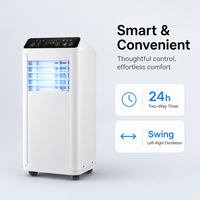 Climatiseur Électrique Portable avec Fonction de Refroidissement, Chauffage et Déshumidification 1200W 11 899 BTU/h Design Compact en Plastique pour Utilisation en Chambre