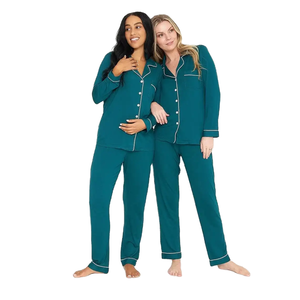 Set di <span class=keywords><strong>pigiama</strong></span> da <span class=keywords><strong>donna</strong></span> di lusso all'ingrosso della fabbrica viscosa in bambù con modale elastico in vita abiti da notte in <span class=keywords><strong>Jersey</strong></span> - Product Image 2