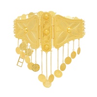 Chaîne de taille vintage en alliage métallique avec pendentif en forme de papillon doré, grand accessoire, bijoux du Moyen-Orient, Dubaï