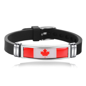 Pulsera de Silicona y Acero Inoxidable con Banda Personalizada con Banderas de 287 Países del Mundo, Fabricada por Songfu - Product Image 4
