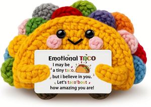 Handmade Crochet Taco Gift Positive Taco Potato Knitted Emotional Support Dolls Dad Christmas Birthday Gifts for Home <b>Decoration</b> - Product Image 5