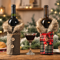 Housse de bouteille de vin à motif écossais pour Noël, sac cadeau pour bouteille de vin, décoration de table de fêtes, tablier de bouteille de vin personnalisé avec logo, vente en gros