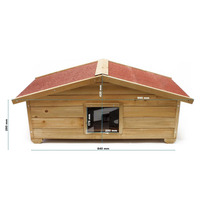 Grande maison pour chat en bois au design animalier moderne pour jardin/patio, abri extérieur pour animaux imperméable et isolé