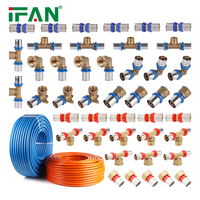 Raccords à sertir en laiton haute pression IFAN pour tuyaux composites multicouches 16-63 mm, toutes couleurs et tailles, raccords à sertir PEX