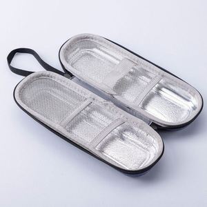 Portable EVA Insulin Cooler <b>Case</b> with Zipper Closure <b>for</b> Travel Storage Black and Blue Design 2-3 Compartments - Product Image 4