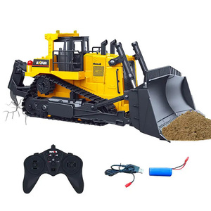 <span class=keywords><strong>Huina</strong></span> 1554 télécommande <span class=keywords><strong>Bulldozer</strong></span> 11 canaux 2.4ghz Rc alliage corps ingénierie camion jouet avec entièrement fonction pour les enfants - Product Image 1
