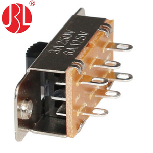 Interruptor Deslizante DP3T, Miniinterruptor Deslizante Tipo DIP Vertical con 6 Terminales y 2 Orificios de Tornillo, Clasificación AC 250V 3A/AC <span class=keywords><strong>125</strong></span> 6A, 1 Unidad, 2 Unidades - Product Image 3