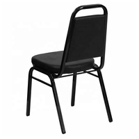 Chaise de banquet trapézoïdale en vinyle noir durable, polyvalente pour le salon, l'appartement, l'hôpital, l'atelier, l'entrée et l'utilisation en parc