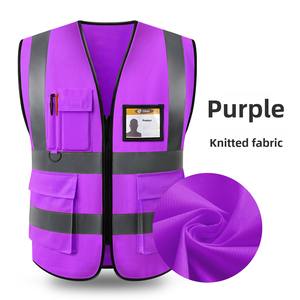 Chaleco de Seguridad Reflectante Personalizado para <span class=keywords><strong>Hombre</strong></span>, de Alta Visibilidad, Negro, Amarillo y Naranja, con Logotipo y Bolsillos - Product Image 4