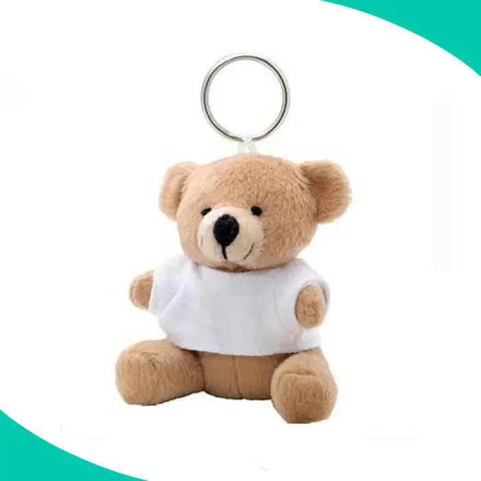 Logo personalizzato farcito animale di peluche teddy bear portachiavi con T shirt