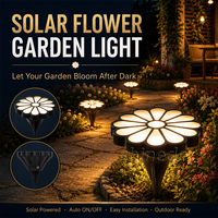 Éclairage de jardin, lumière solaire imperméable pour le sol, matériau ABS, lampe de pelouse, vente en gros, lumière solaire pour allée, lumière de jardin en forme de fleur