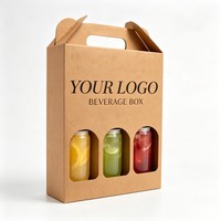Cajas de Papel Kraft para Vino y Whisky con Logotipo Personalizado al por Mayor, Caja para 2/3 Botellas de Vino con Ventana, Caja de Empaque Individual para Vino Tinto