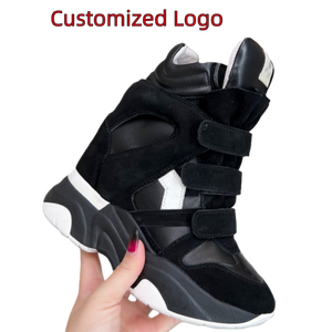 Sneakers Balskee da Donna con Zeppa Rialzante, Suola Spessa, in Vera Pelle e Camoscio, Stile Moda di Parigi - Product Image 3