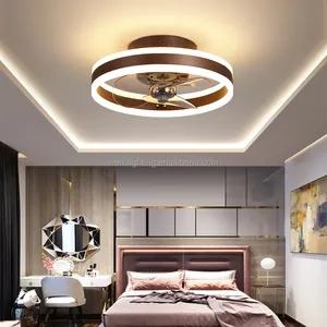 Factory Outlet Gold Brown White Black Modern Remote Dimmer Controlled LED Ceiling Fan with Light Fan Light