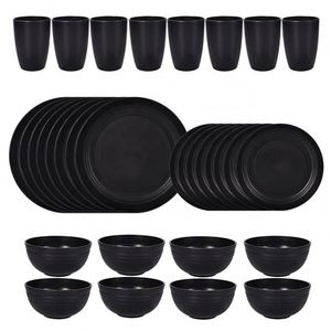16PCS BPA Free College Dorm <b>Dinnerware</b> Dishes Kitchen Wheat Straw Plates and Bowls <b>Dinnerware</b> Sets - Product Image 2